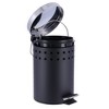 Evideco French Home Goods Round Metal Small Step Trash Can with Lid Waste Bin 3-liters-0.8-gal. - 2 of 4
