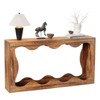 63" Narrow Farmhouse Console Table w/ Storage - Brown Wood Industrial Sofa Table for Entryway, Hallway, Foyer & Living Room - 2 of 4