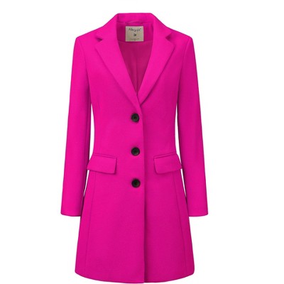 INSPIRE CHIC Women's Notched Lapel Single Breasted Outwear Fall coat