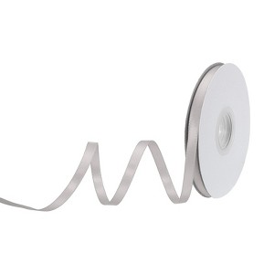 Unique Bargains Polyester Soft Decorative Cake Box Gift Wrapping Ribbon 1/4" x 25 Yard Grey - 1 of 4