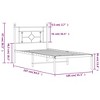 vidaXL Metal Bed Frame with Supportive Headboard and Extra Storage - Suitable for 39.4"x78.7" Mattress - 4 of 4