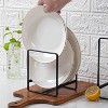 LunaLulinlk 3 Pack Plate Holders Organizer, Metal Dish Storage Dying Display Rack for Cabinet, Counter and Cupboard - Black, 2 Large and 1 Small - 3 of 4