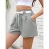 WhizMax Women's Shorts Summer Casual High Waist Wide Leg Shorts Loose Smocked Elastic Waist A Line Pant with Belt - 3 of 4
