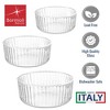 Bormioli Rocco Exclusiva Glass Bowl Set of 3 – 7", 6", 4.75" Stackable Serving Bowls – Decorative 3-Size - Dishwasher Safe, Light-Reflective - 4 of 4