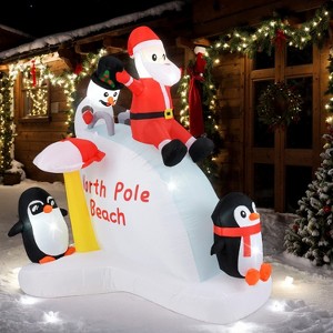 Resenkos 6 Feet Penguins and Santa Decoration White - 1 of 4