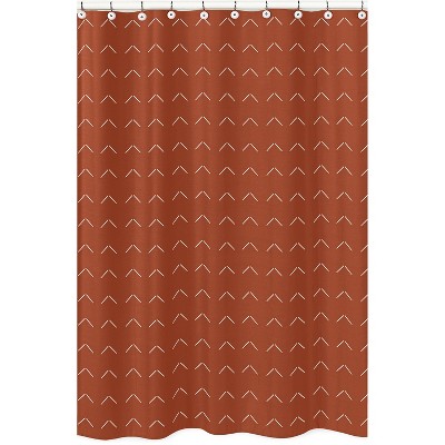 Sweet Jojo Designs Shower Curtain 72in.x72in. Diamond Tuft Orange and Ivory