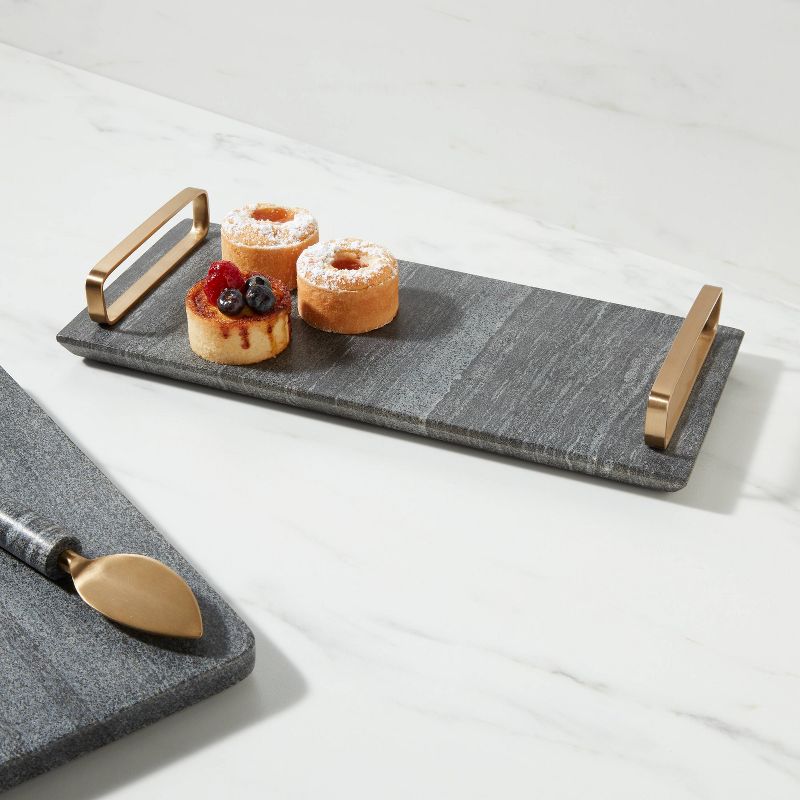 14&#34; x 6&#34; Marble Serving Tray with Handles - Threshold&#8482;, 3 of 8