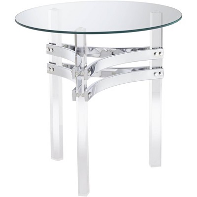 Studio 55D Serenity 23 3/4" Wide Glass and Clear Acrylic Accent Table