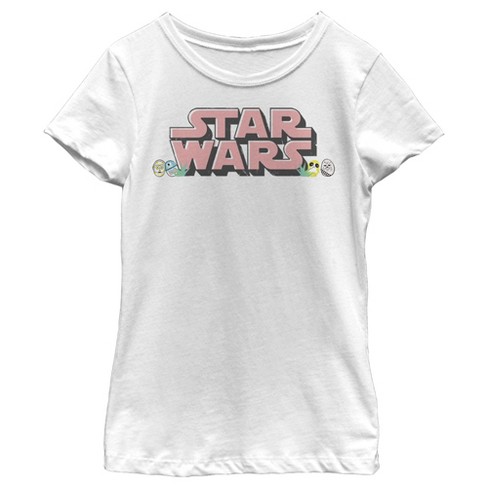 Girl's Star Wars Easter Themed Chest Logo T-shirt - White - Medium : Target