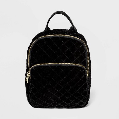 mini velvet backpack