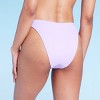 Women's Ribbed Scoop Front Ultra High Leg Extra Cheeky Bikini Bottom - Wild Fable™ Lilac Purple - image 2 of 4