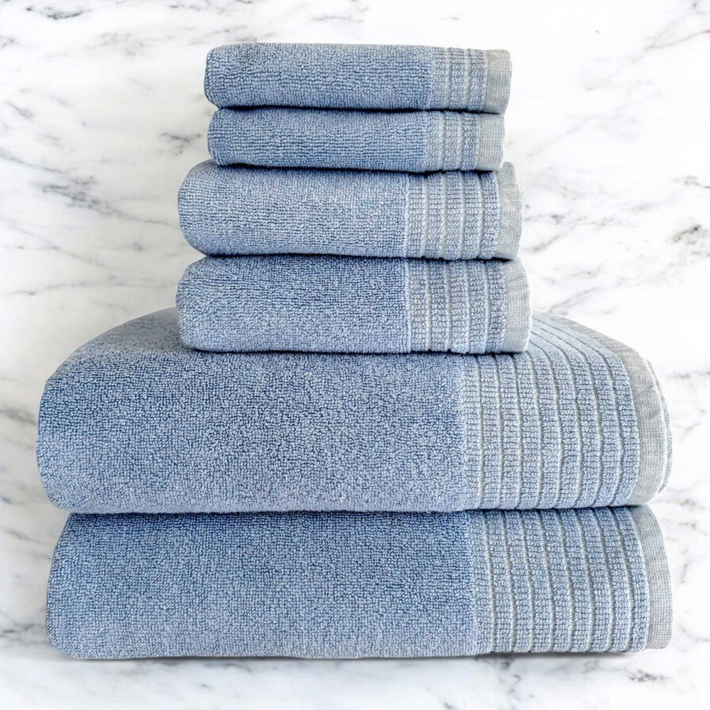 Photos - Towel BedVoyage 6pc Viscose from Bamboo Luxury Spa Bath  and Hand  with Washcloth Set Ocean