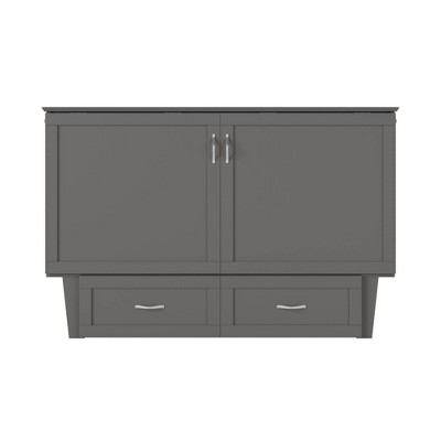 Espresso Queen Murphy Bed Chest with Single Drawer