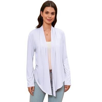 Lightweight Cardigans for Women Drape Open Front Long Sleeve Irregular Hem Casual Cardigan Sweaters