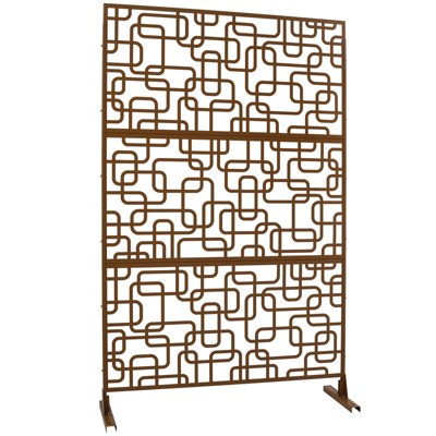 DSVIMOY Outdoor & Indoor Privacy Screen, Freestanding Decorative Privacy Screen for Deck Balcony Patio, Brown, 48"*76"*16"
