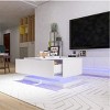 High Glossy Coffee Table with 2 Drawers have RGB LED Light with Buletooth Control  - The Pop Home - 2 of 4