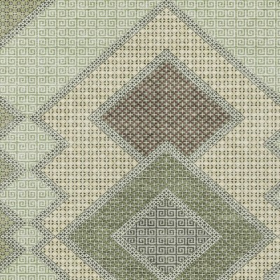 HomeRoots 9' X 12' Green Gray And Taupe Geometric Washable Indoor Outdoor Area Rug
