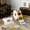 Bright Creations 1000 Count Graduation Stickers Roll, Congrats Grad Cap Decal Roll Supplies, 8 Designs, Black & Gold, 1.5 inch - 2 of 4