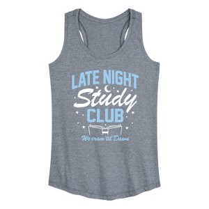 Women's - Instant Message - Late Night Study Club Graphic Racerback Tank - 1 of 4