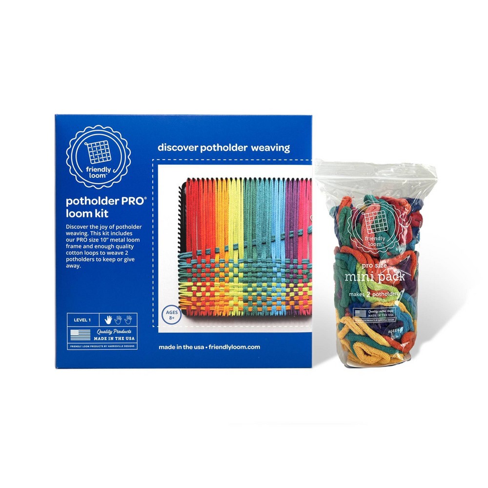 Photos - Accessory Friendly Loom 10" Potholder PRO Kit with Extra Loops PRO Size Metal Loom: Pot Holder Weaving Craft Activity Kit