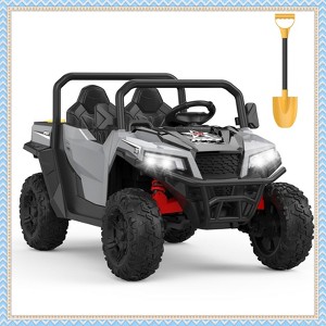 Garvee 24V Kids Ride On Dump Truck with Electric Bed, 2-Seater 4WD Ride Truck w/ Remote Control, Music, LED, Shovel, Gift for Boys & Girls - 1 of 4