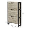 ZHUTA Industrial Shoe Cabinet with 3 Flip Drawers, Freestanding Shoe Storage Cabinet for 15 Pairs, Narrow Slim Shoe Rack for Entryway, Hallway - 3 of 4