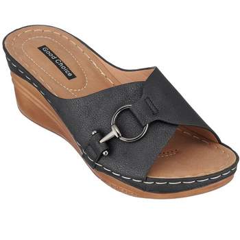GC Shoes Bay Hardware Comfort Slide Wedge Sandals