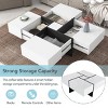 KTMBDW Coffee Table with 4 Hidden Compartment and Square Table, Extendable Sliding Dining Center Table for Living Room, Office, 31.5"x 31.5" - 4 of 4