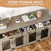 Garvee 71'' Dog Crate Furniture for 2 Dogs, Wooden Double Dog Crate with 3 Drawers and Removable Room Divider for Large Medium Dogs - 4 of 4