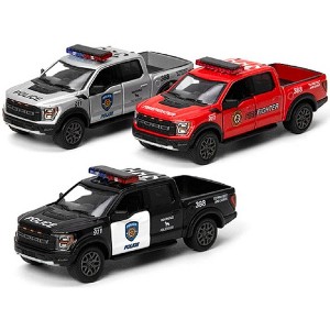 KiNSMART 2022 Ford F-150 Raptor SetOf3 1:78 Scale 3 Inch Police, Fire & Rescue - 1 of 1