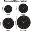 12 Inch Black Wall Clock Silent Non Ticking Modern Minimalist Decorative Clock for Kitchen Bedroom Home Office Bathroom - 2 of 4
