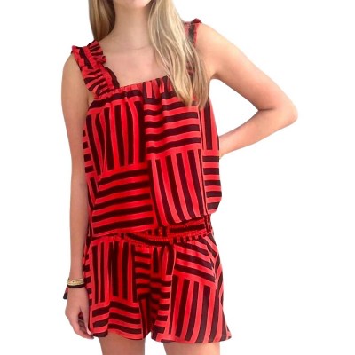 Women's Zoey Ruffle Shirred Swing Tank - ADRIENNE