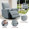 Swivel Rocking Recliner Chair, Manual Recliner Glider with Lumbar Support & Faux Leather Upholstery, Living Room,Bedroom,Nursery, Home Theater - 4 of 4