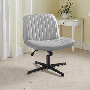 Cross-Legged Chair,No Wheels Armless Swivel Home Office Chair - 1 of 4