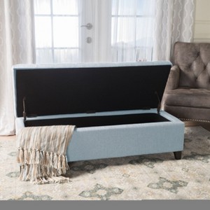 CAVINAS Modern Button Tufted Ottoman Bench with Wooden Feet,Rectangular Storage Ottoman for Living Room - 1 of 4