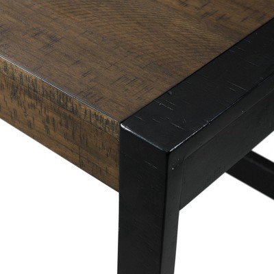 Enrico 60'' Black and Brown Transitional Bar Table Set with USB Ports