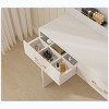 Vanity Desk with Mirror, LED Lights and Power Outlet Makeup Table with 3 Drawers and Storage Shelves Dressing Table for Bedroom Dressing Room White - 2 of 4