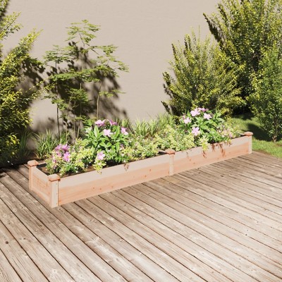 VidaXL Garden Raised Bed with Liner 94.5 in.x17.7 in.x9.8 in. Solid Wood Fir