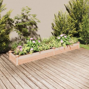 VidaXL Garden Raised Bed with Liner 94.5 in.x17.7 in.x9.8 in. Solid Wood Fir - 1 of 4