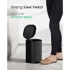 Aoibox Black Bathroom Trash Can with Lid, 1.3 Gallon Small Garbage Can with Foot Pedal, Metal Round Wastebasket for Bathroom, Bedroom, Office - 4 of 4