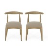 GDFStudio Covey Mid-Century Modern Fabric Upholstered Wood Dining Chairs (Set of 2) - 2 of 4