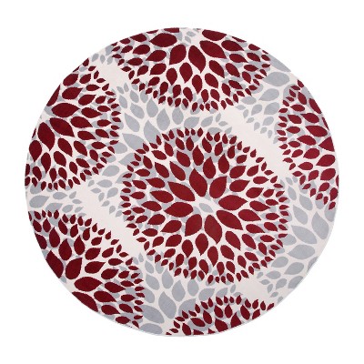 World Rug Gallery Modern Floral Circles Yellow 6'6