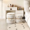 Kumasinova 16"/12.75"H Modern Luxury Velvet Nesting Storage Ottomans,Set of 2,Chic Vanity Stools for Makeup,Accent Stool for Footrest,300lbs Max - 2 of 4
