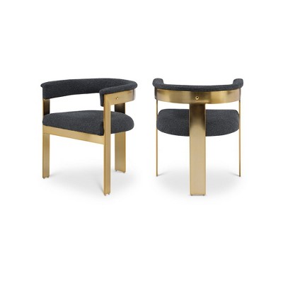 Meridian Furniture,Romeo Boucle Fabric Dining Chair, Set of 2