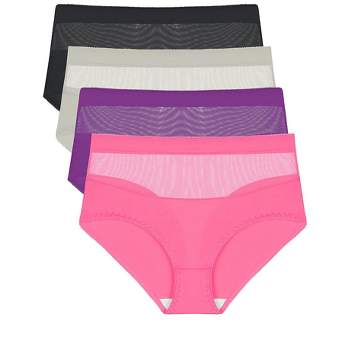 Felina Women's Cotton Modal Hi Cut Panties - 8-pack (minky Pink Combo, Small)  : Target