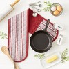 Design Imports  Double Stripe Oven Mitt Set Barn Red 35X7.5" - 3 of 4
