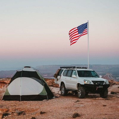 25ft Silver Aluminum Sectional Flagpole Kit with Gold Ball
