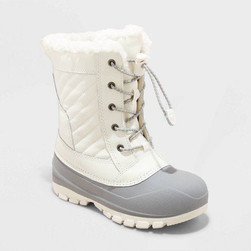 Cream winter boots hotsell