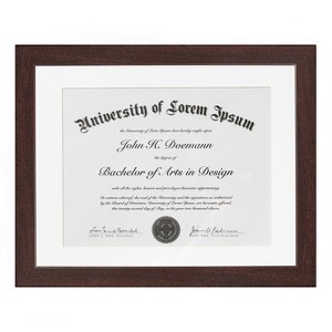 Americanflat Document Frame Mahogany with Polished Shatterproof Glass for Wall  - 11" x 14 - 1 of 4