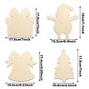 Blank Wooden Christmas Ornaments, 20-Pack Unfinished Paintable Wood Slices with 5 Designs for DIY Xmas Tree Decorations - 3 of 4